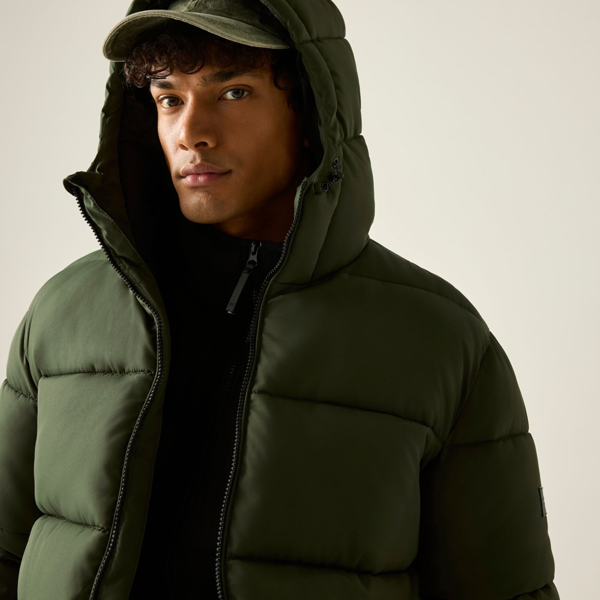 Regatta Mens Marek Short Padded Jacket - Dark Khaki/Black