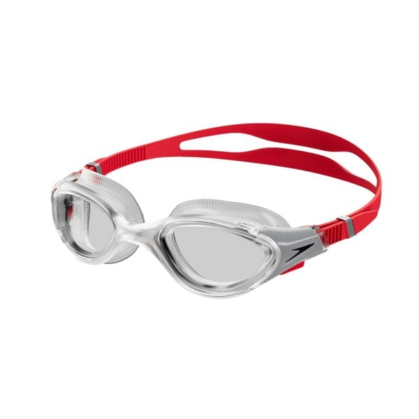 Speedo Mens Biofuse Swimming Goggles - Red/Silver/Clear