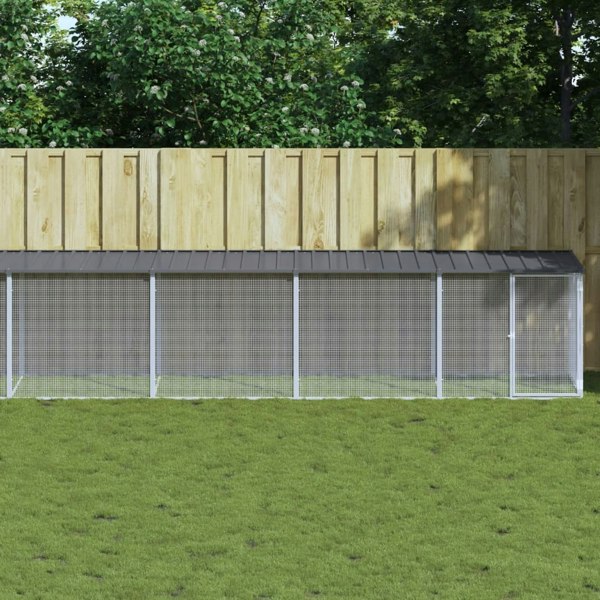 Berkfield Chicken Cage with Roof Anthracite 803x98x90 cm Galvanised Steel