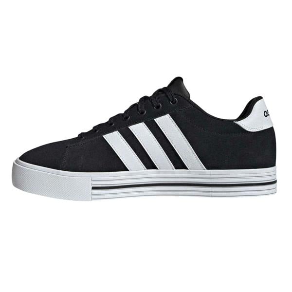 Adidas Mens Daily 4.0 Leather Flat Trainers - Black - 