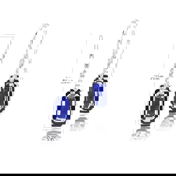 Gemondo Grand Deco Black Enamel, Lapis Lazuli & Topaz Drop Earrings in Sterling Silver