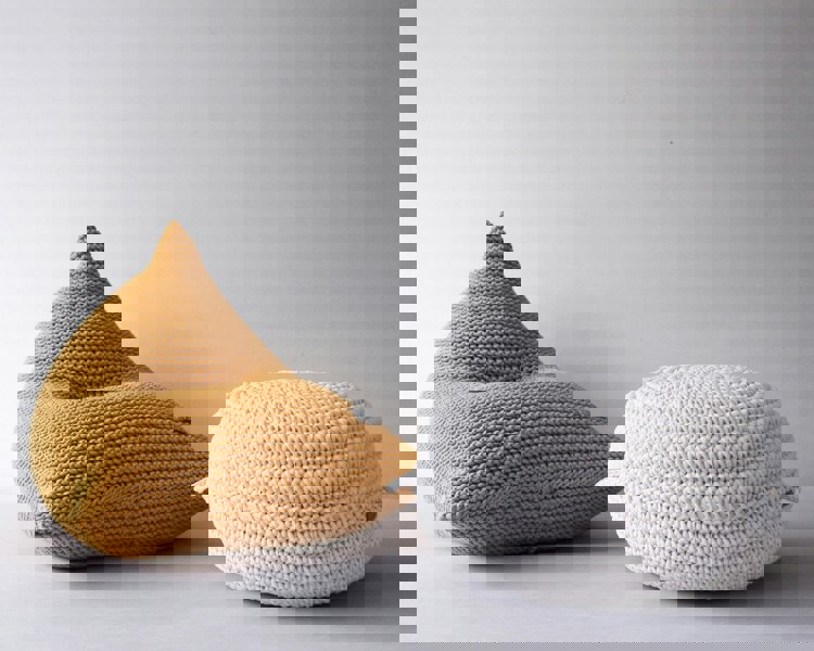 Knitted bean bag MUSTARD - Zuri House