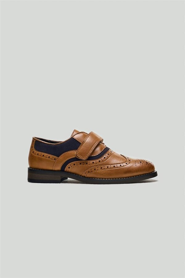 House of Cavani Boys Russel Tan/Navy Shoes