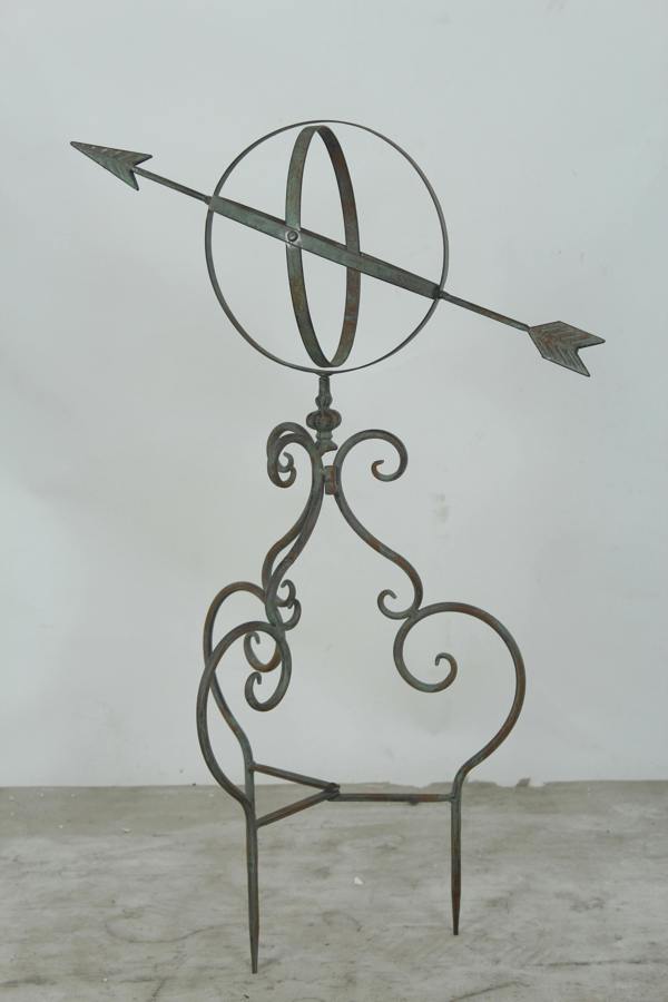 GREY METAL ARMILLARY GLOBE