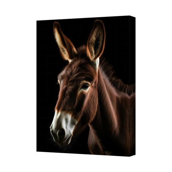 Benjamin Tate Design Brown Donkey Head Canvas Wall Art Print For Home Decor
