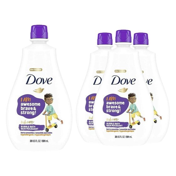 Dove Kids Care Bubble Bath Berry Smoothie Hypoallergenic Skin Care 591ml 4 Pack