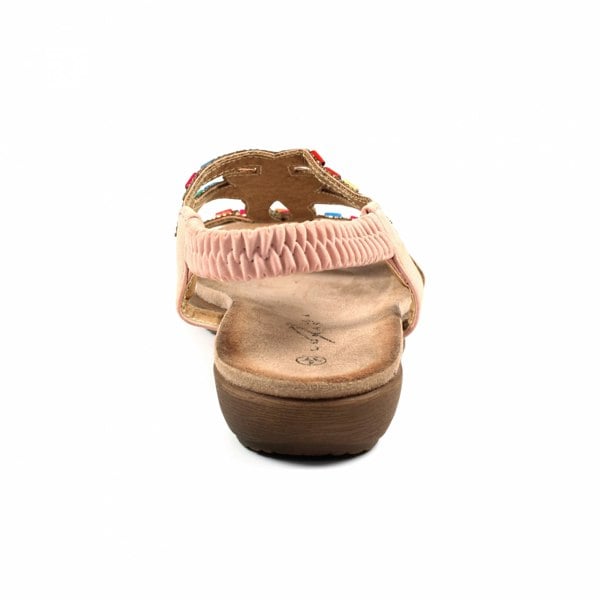 Lunar Womens/Ladies Mariella Beaded Sandals - Pink