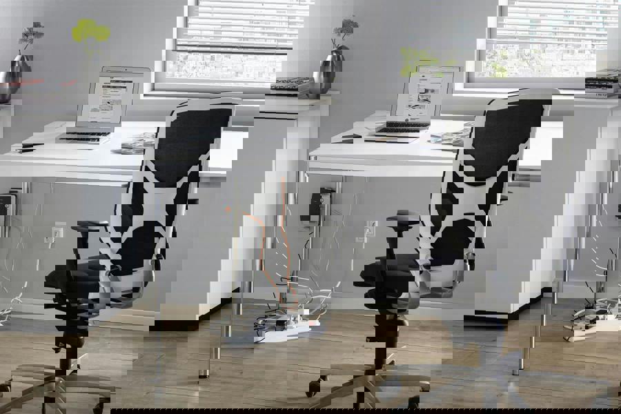 Durable CAVOLINE Cable Management Box Organiser Wire Tidy | Large | Grey