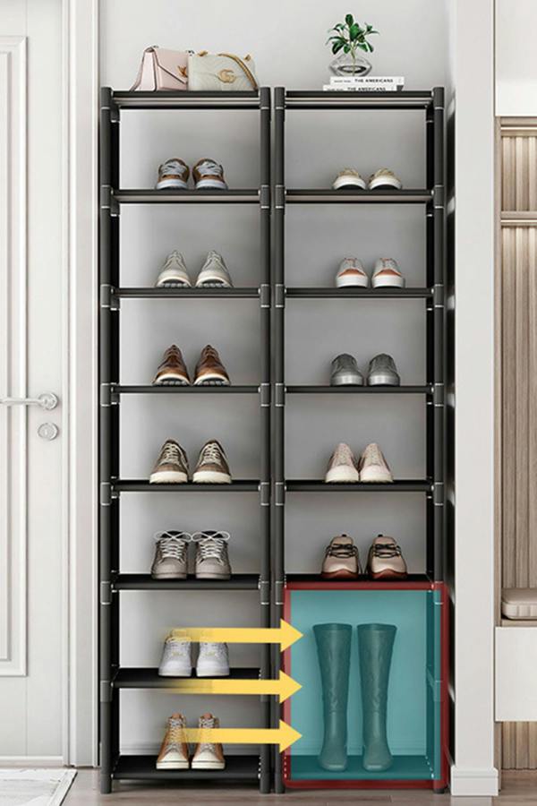 Living and Home 8 Tiers Shoe Rack for Home Entrance Shoe Storage Cabinet with Large Capacity Shoe Box