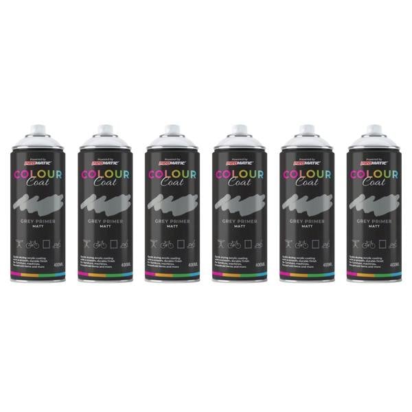 Colour Coat 6X Grey Primer Matt Spray Paint 400ml