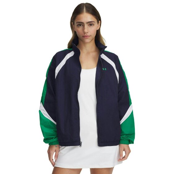 Under Armour Womens Icon Crinkle Jacket - Blue/Green/White - Blue/Green/White - 100% Mixed