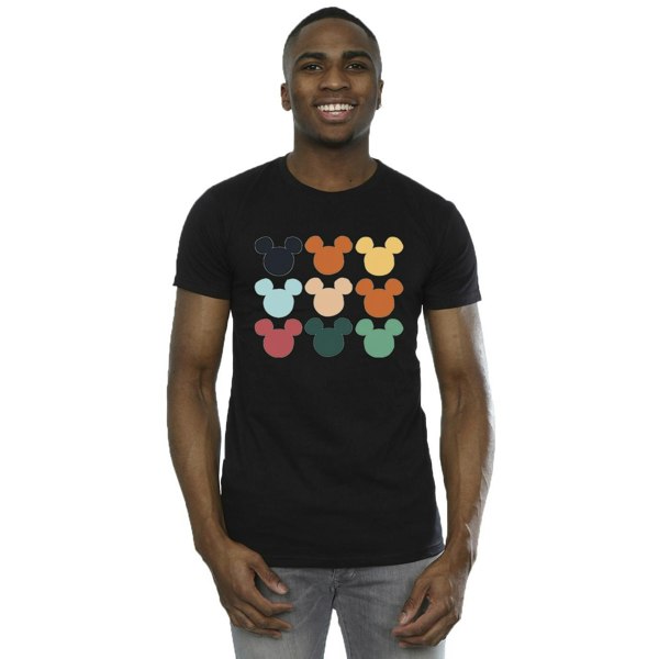 Disney Mens Mickey Mouse Heads Square T-Shirt - Black