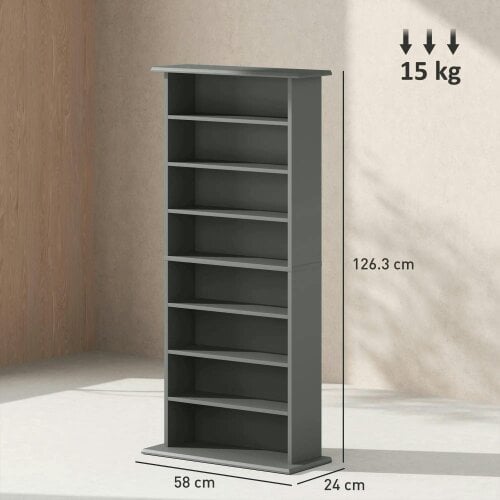 Wyld Haus Wood Grey CD Storage Unit With 360 Disc Capacity
