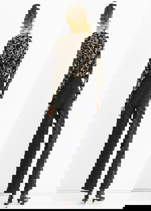 Gini London Grey Animal Wrap Jersey Bodysuit