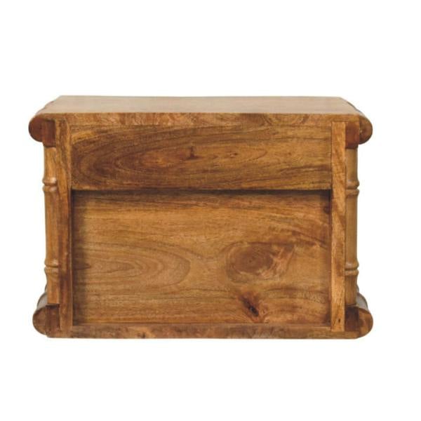 Artisan Furniture Solid Wood Bamboo Bedside in Amber Oak Finish, 2 Drawers, Brown