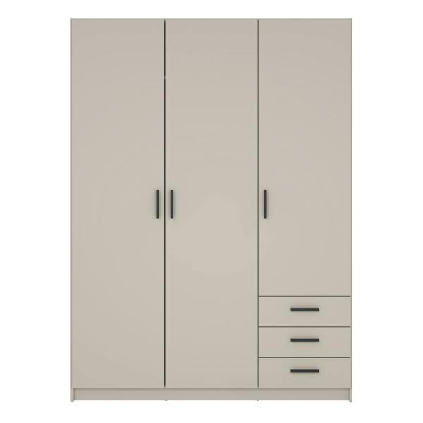Furniture To Go Sprint Wardrobe with 3 Doors + 3 Drawers in Cashmere