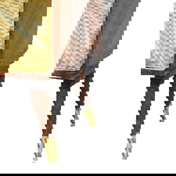 Artisan Furniture Solid Wood Avora Brass Embossed 2 Drawer Chestnut Nightstand