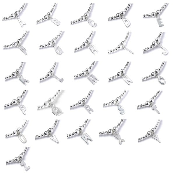 Letter Initial Sterling Silver Ball Bead Bracelet - MYLEE London