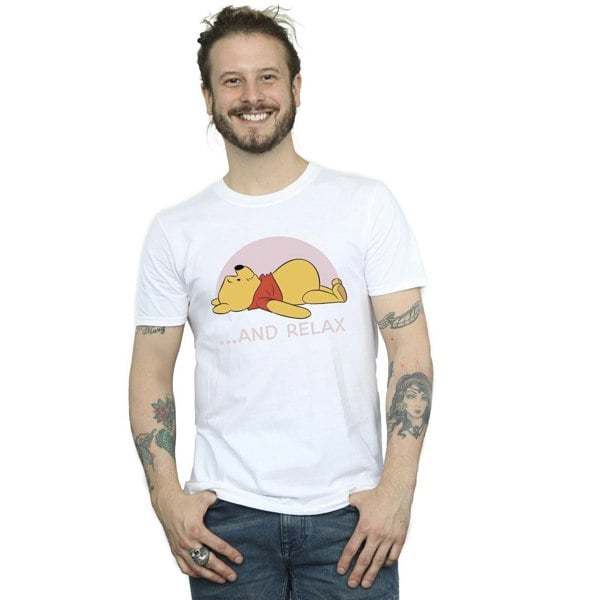 Disney Mens Winnie The Pooh Relax T-Shirt - White