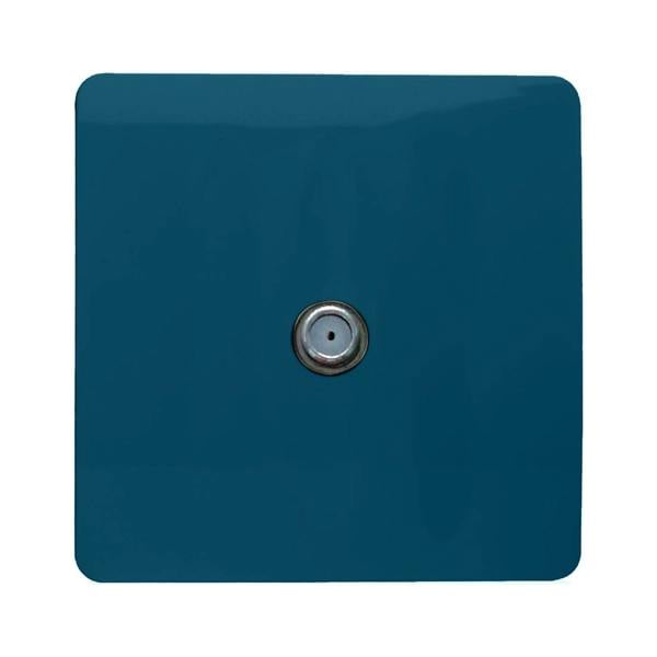 Trendi Switch 1 Gang Male F-Type Satellite Television Socket in Midnight Blue