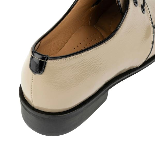 Embassy London Kiss - Grey & Brown - Women's patent leather lace up shoe