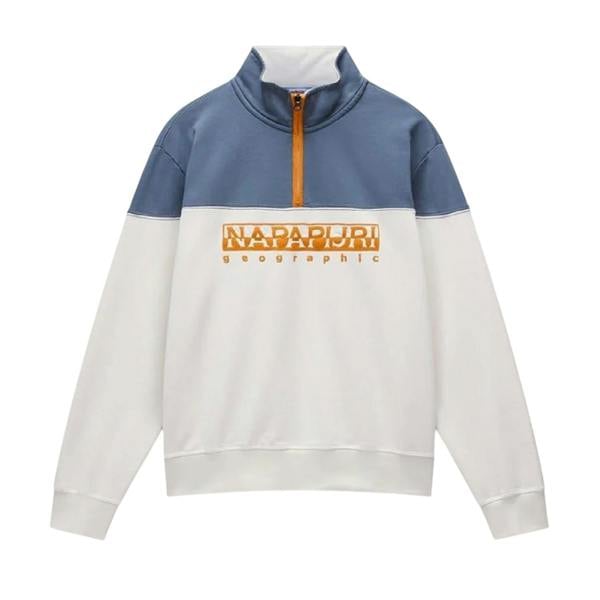 Napapijri Mens Saturnia Colour Block Sweatshirt - White - 