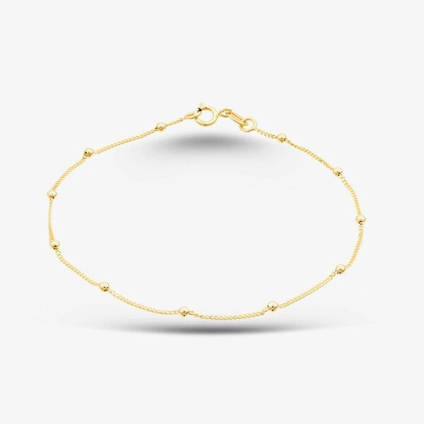 T. H. Baker 9ct Yellow Gold Curb Chain Ball Bracelet 1.23.7911