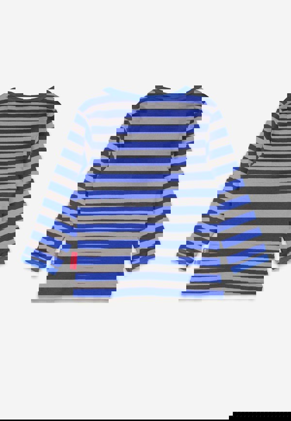 Organic Blue Fire Engine Applique Long - Sleeved T-Shirt - Toby Tiger