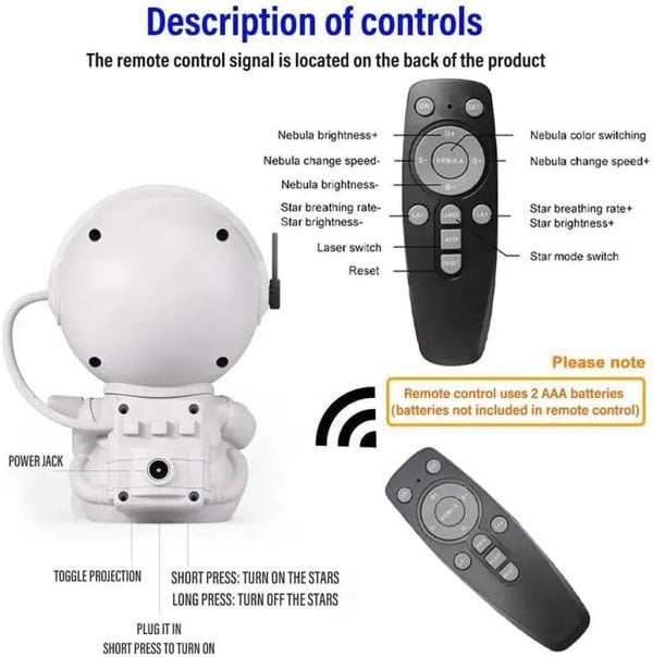 Dragodirect Astronaut Galaxy Starry Sky Projector Nebula Ceiling Night Light Lamp