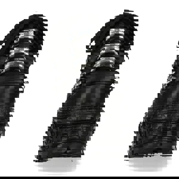 New Rock M-OVERZ106B-C1 Chunky Black Leather Ankle Boots