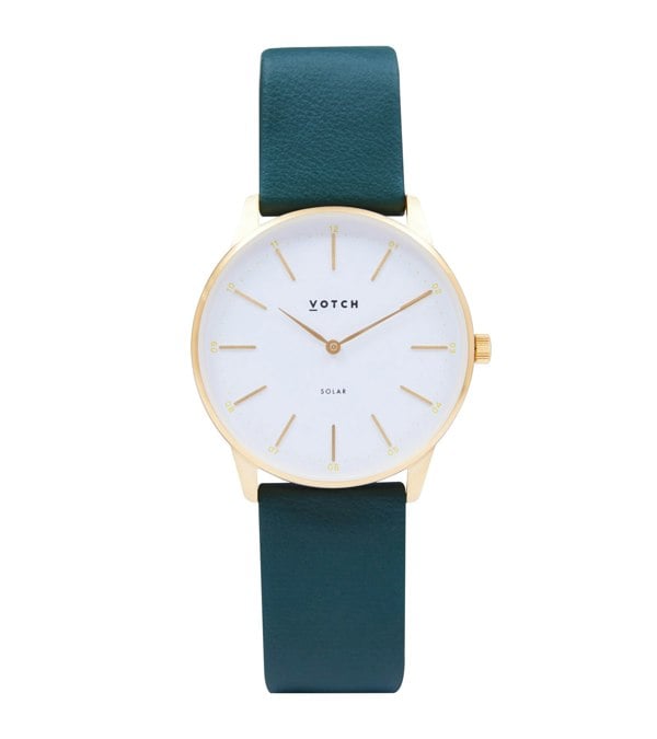 Votch Gold & Forest Green Watch | Solar Classic