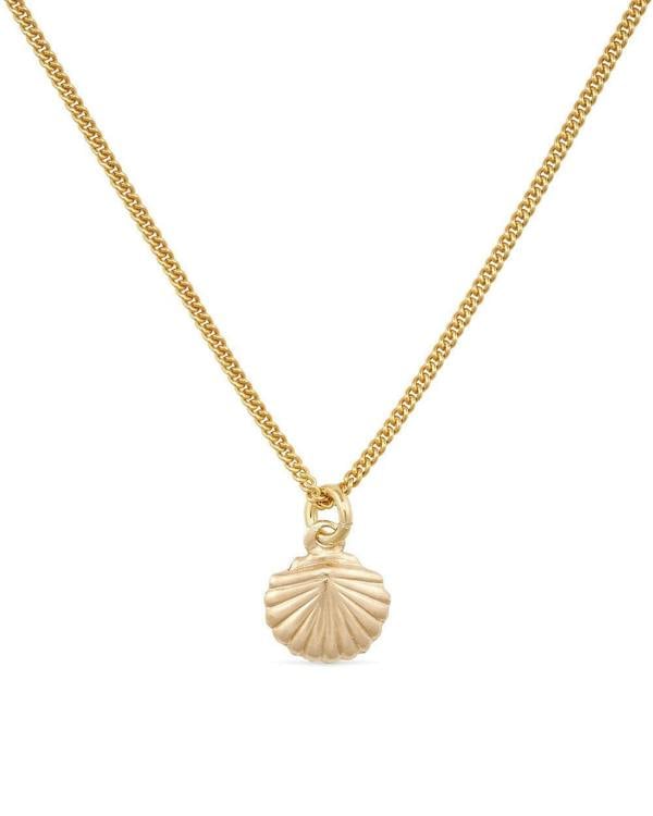 Elk & Bloom Small Dainty 18K Gold Shell Clam Necklace