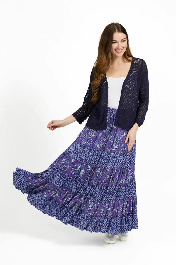 Mudflower Paisley Print Tiered Maxi Skirt