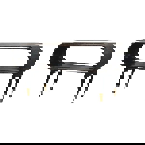 Artisan Furniture Solid Wood Curved Edge Media with Brass Accents