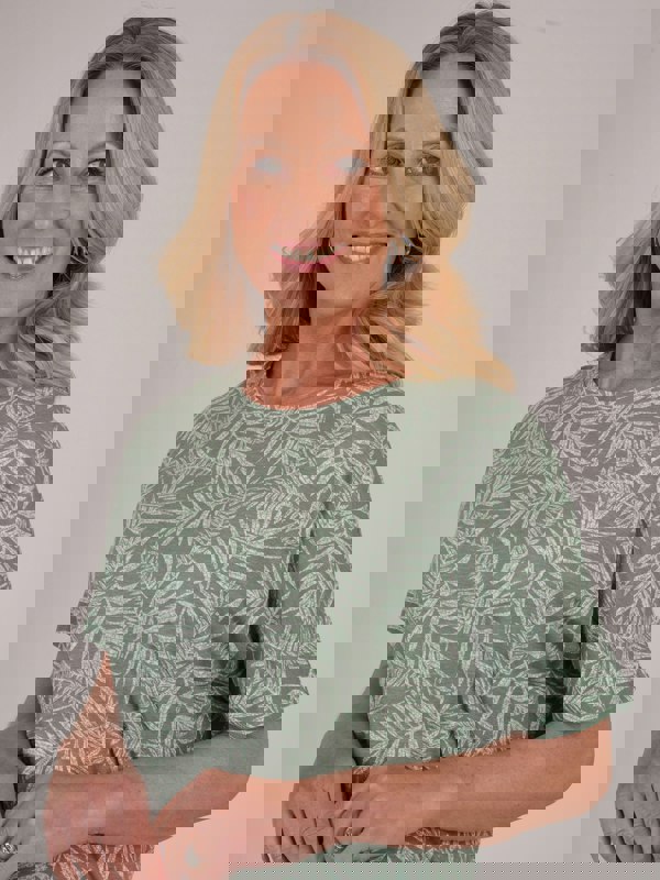 TIGI-Wear Fern Ivory Leaf Pyjama Top