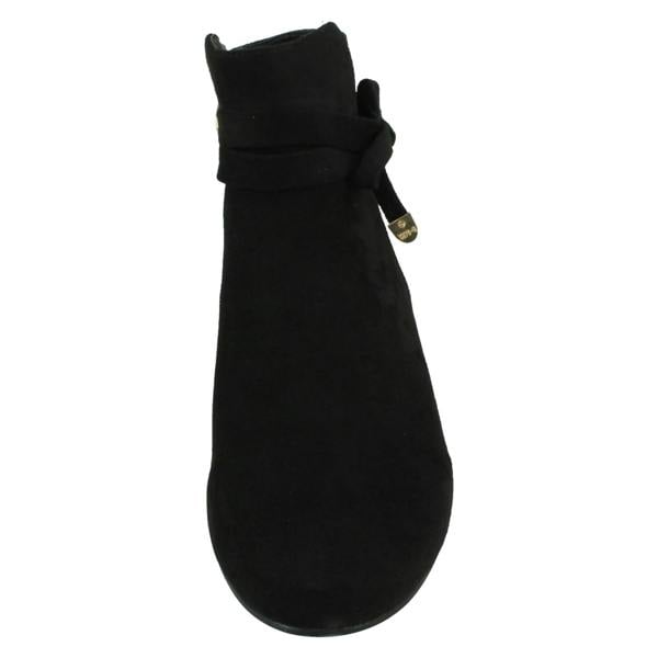 Spot On Ladies Block Heel Wide Fit Ankle Boots with Size Tie and Inside Zip F51235
