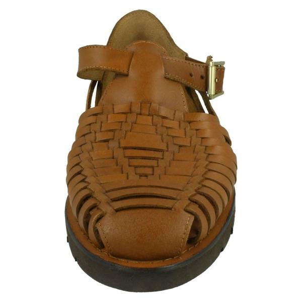 Leather Collection Mens Leather Collection Flat Weaved Sandals A0051