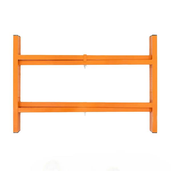 Bright orange mortar board stand, 500mm high, featuring a sturdy metal frame with a smooth finish, ideal for construction use
