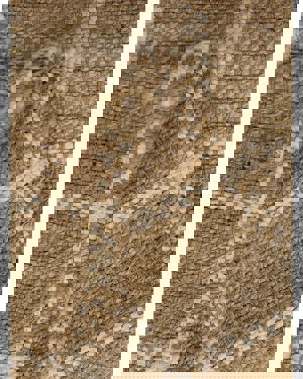 Jute Check Natural Rug Striped & Geometric Handwoven