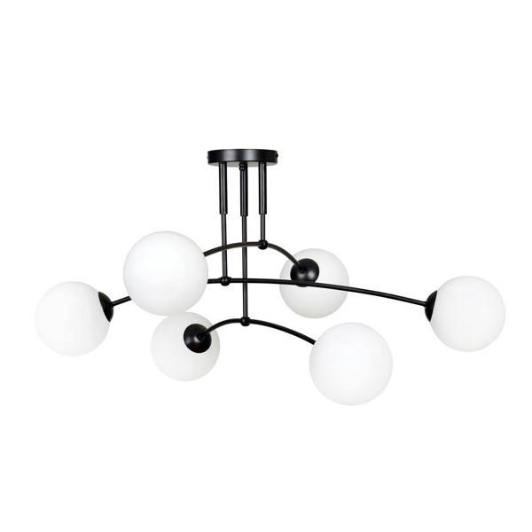 Emibig PREGOS Ceiling lamp  6 x E14 Black with White Shade