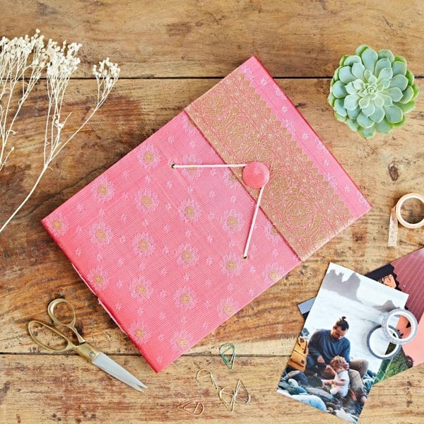 Paper High Medium Sari Fabric Photo Album