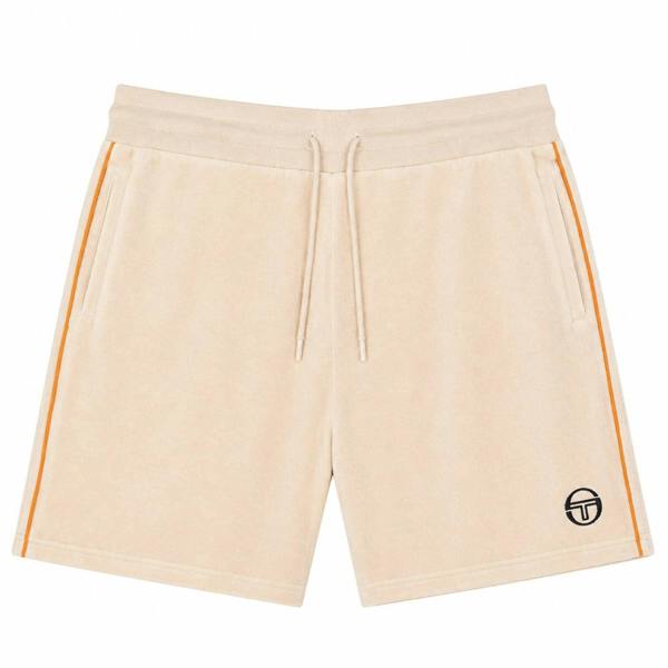 Sergio Tacchini Tasso Velour Shorts Sandshell/Orange Pepper