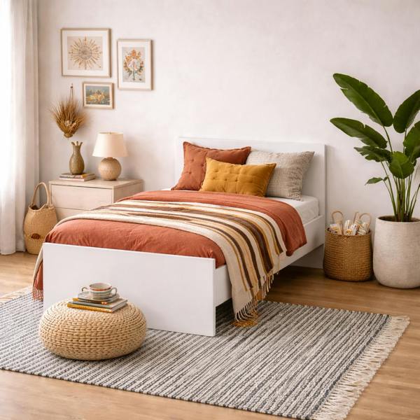 Wyld Haus Budapest 3ft Single White Wooden Bed Frame