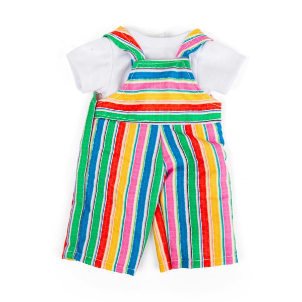 Bigjigs Toys Striped Dungarees and White T-Shirt for 25cm Rag Doll (Small)