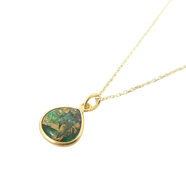 Emerald May Birthstone Minimalist Gold Plated Necklace