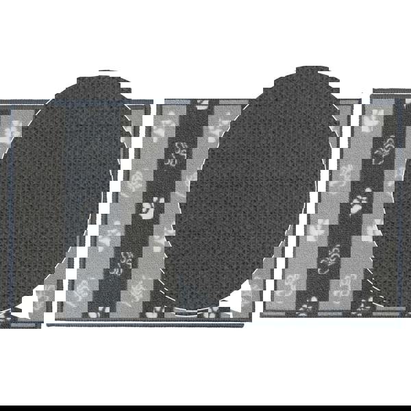 JVL Machine Washable Pet Mat 40×70 cm – Absorbent Indoor Dog & Cat Mat for Feeding Stations, Food Bowls & Entryways – Classic “Paw Prints” Design