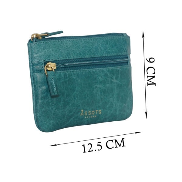 Assots London 'MARY' Ocean Blue Soft Small Leather Coin Purse