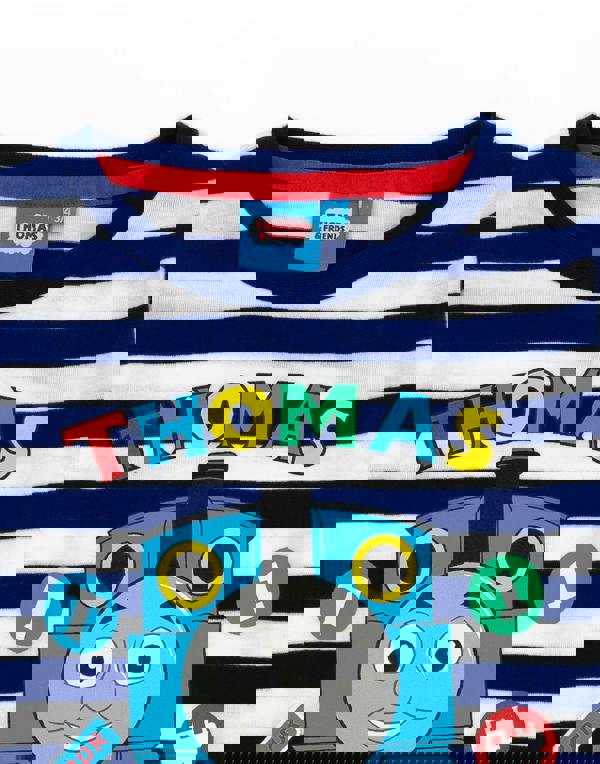 Thomas and Friends Boys Blue Thomas All-Over Print Short Sleeve Long Leg Pyjama Set