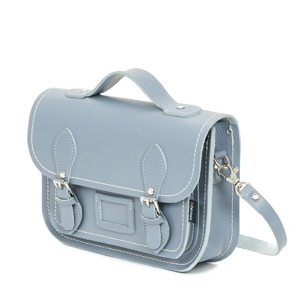 Lilac Grey Leather Midi Satchel - Midi Satchel - Zatchels