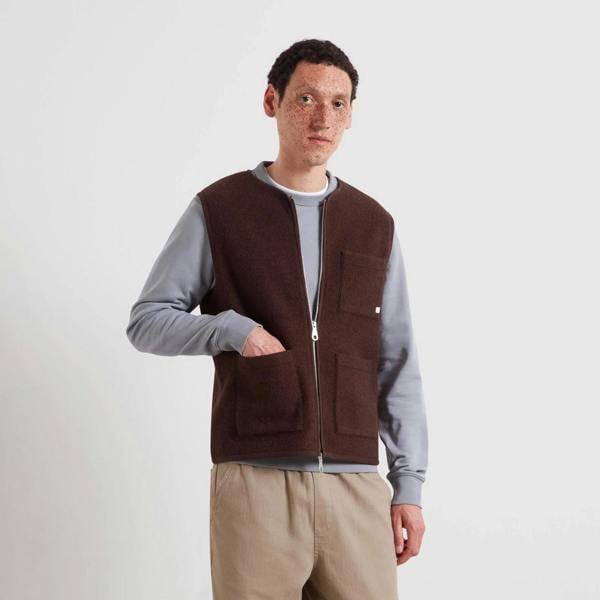 Farah Myles Crew Neck Zip Gilet